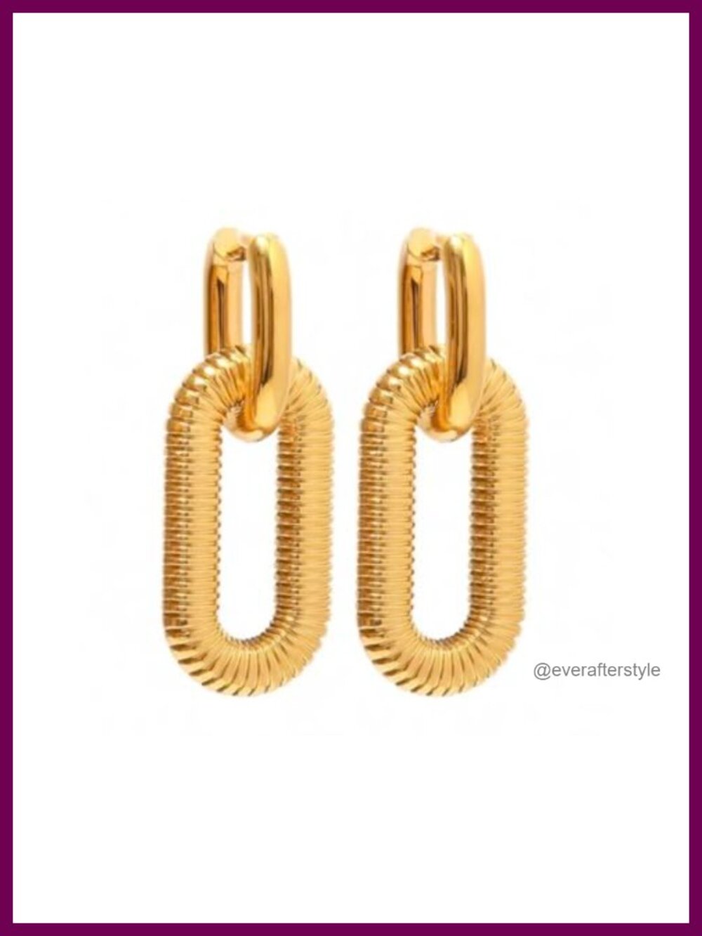 18K Yellow Gold Plated Stainless Steel Drop Earrings Chunky Boho Jewelry
